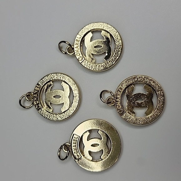 CC Zipper Pulls Charms Rhinestone Pearl Gold - Picture 9 of 10